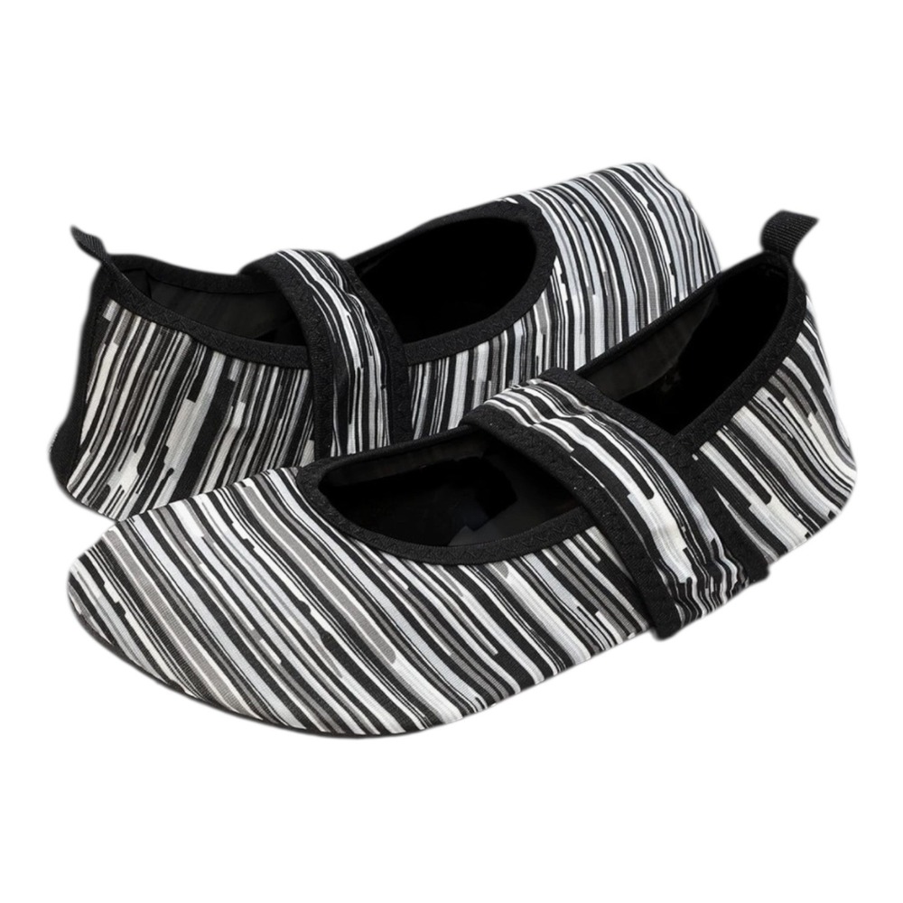 Nufoot Futsole Women M Black White Striped Mary Jane Indoor Outdoor Travel Shoes